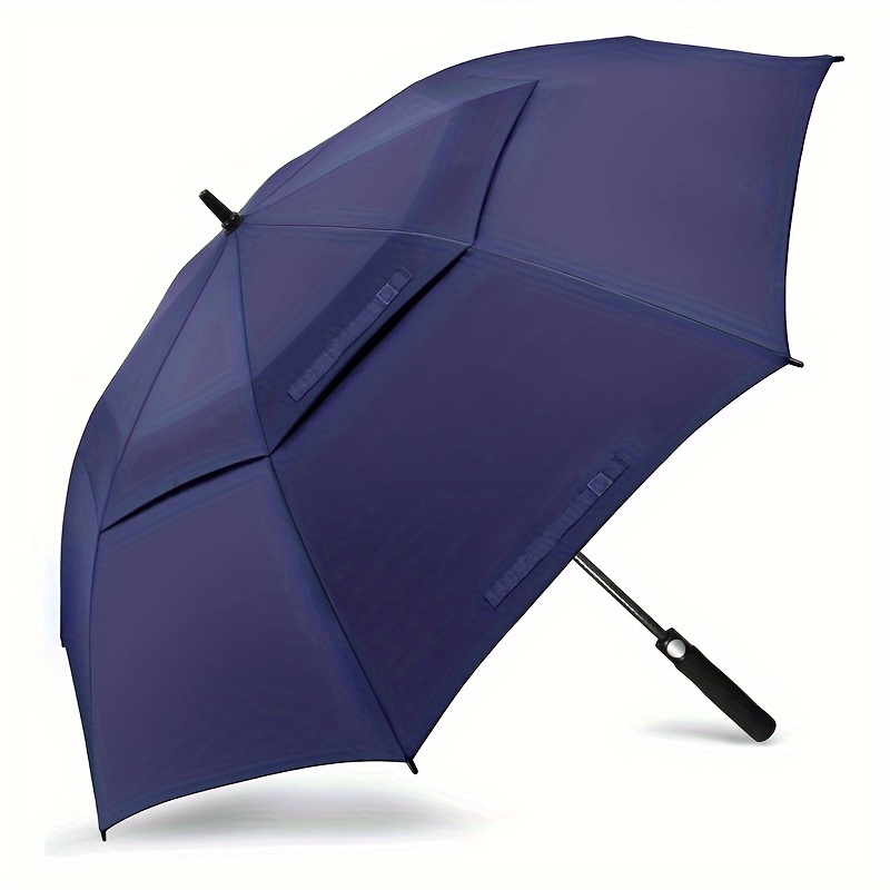 TEMU Simple Automatic Windproof Double Layer Commercial Large Umbrella Diameter 51in/130cm