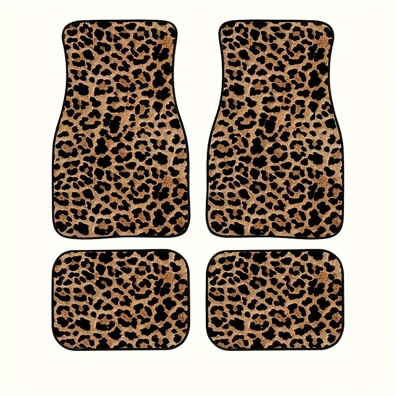 TEMU Universal Fit Print Car Mats 4pcs Set, Polyester , Absorbent, , , Vehicle For & Suvs