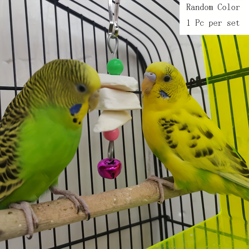 Image of Thanksgiving -enriched Chewable String Parrot Toy, Birdcage Christmas Bell Pendant Bird Toy Color Random