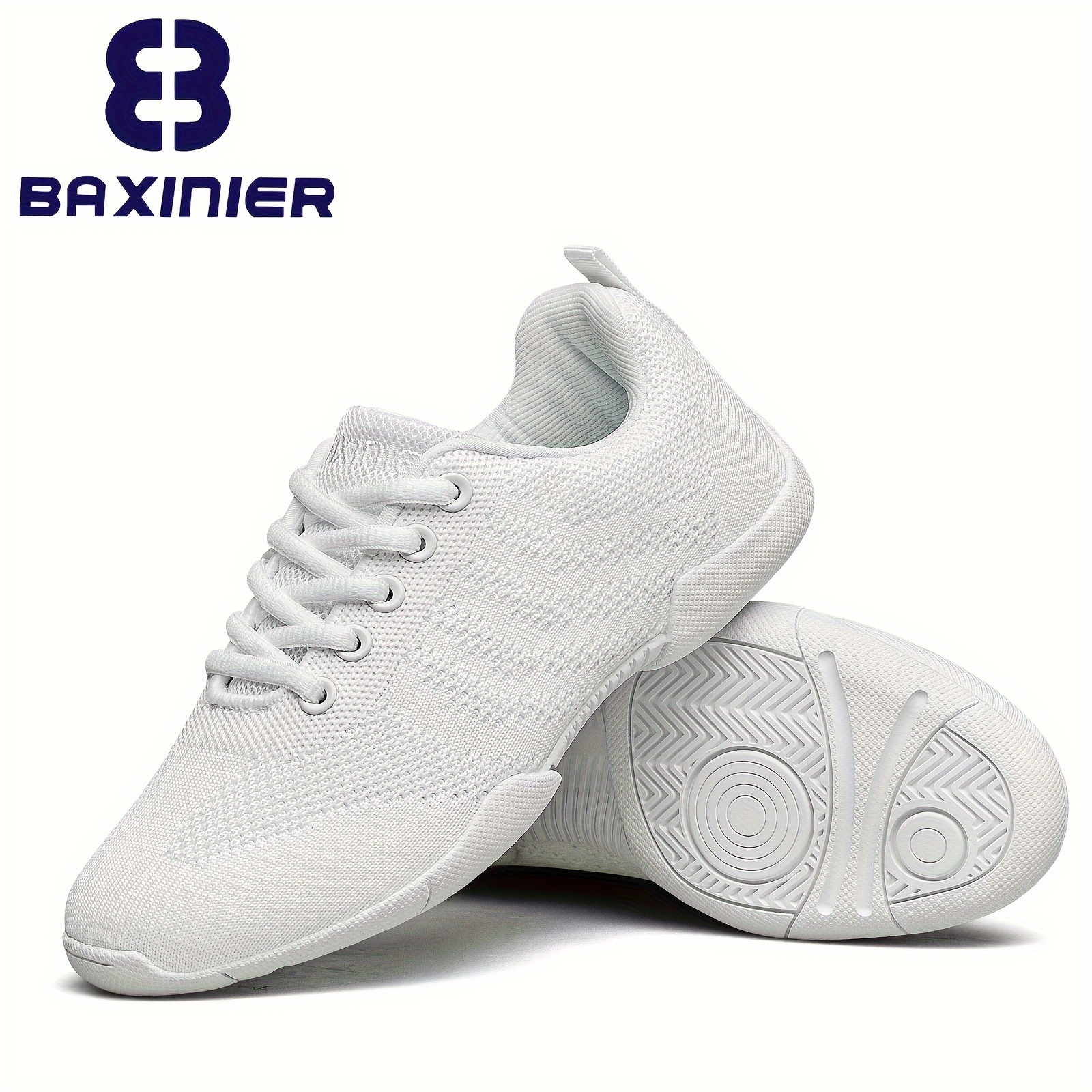 

Women Pure White Cheerleading Dancing Sneakers Girls Light Breathable Competition Training Shoes Gymnastics Shoes Comfortable Casual Sneakers