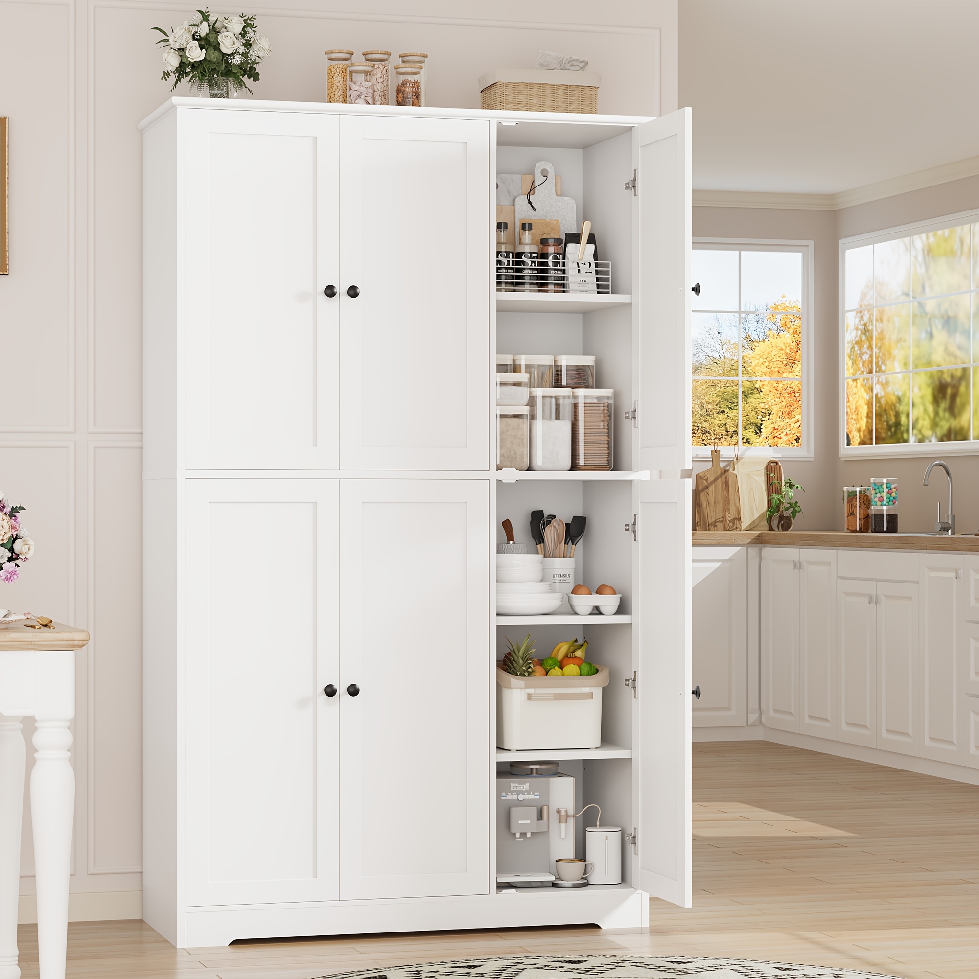 Kealive Cabinet, 180cm Kitchen Cupboard, Storage Cabinet, Buffet Cabinet With Doors And Adjustable Shelves, All-purpose Cabinet For Kitchen, Living Room, Entrance Area