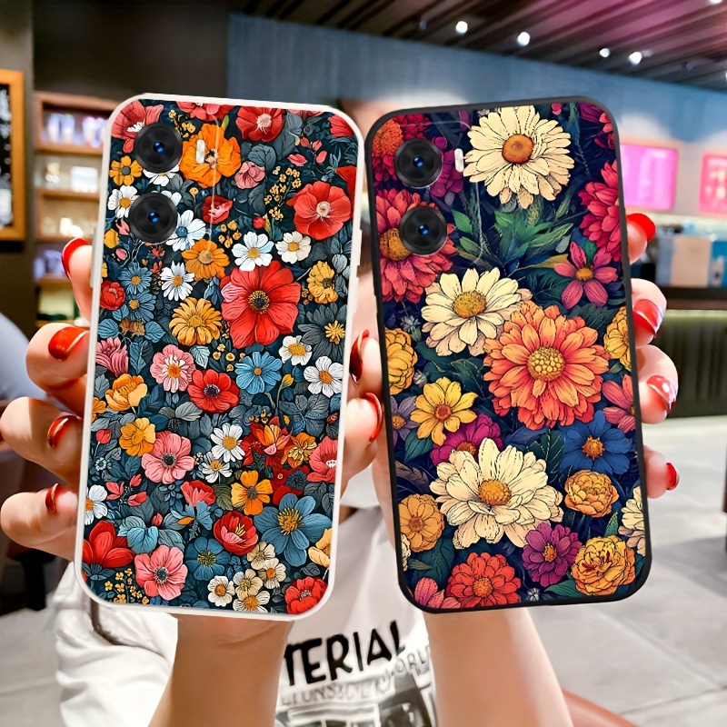 

Floral Tpu Soft Phone Case Cover For Oppo A15-a78 Series & Reno5-reno10pro+ 5g, Fashion Cartoon Cool Print Protective Basic Case [la045]