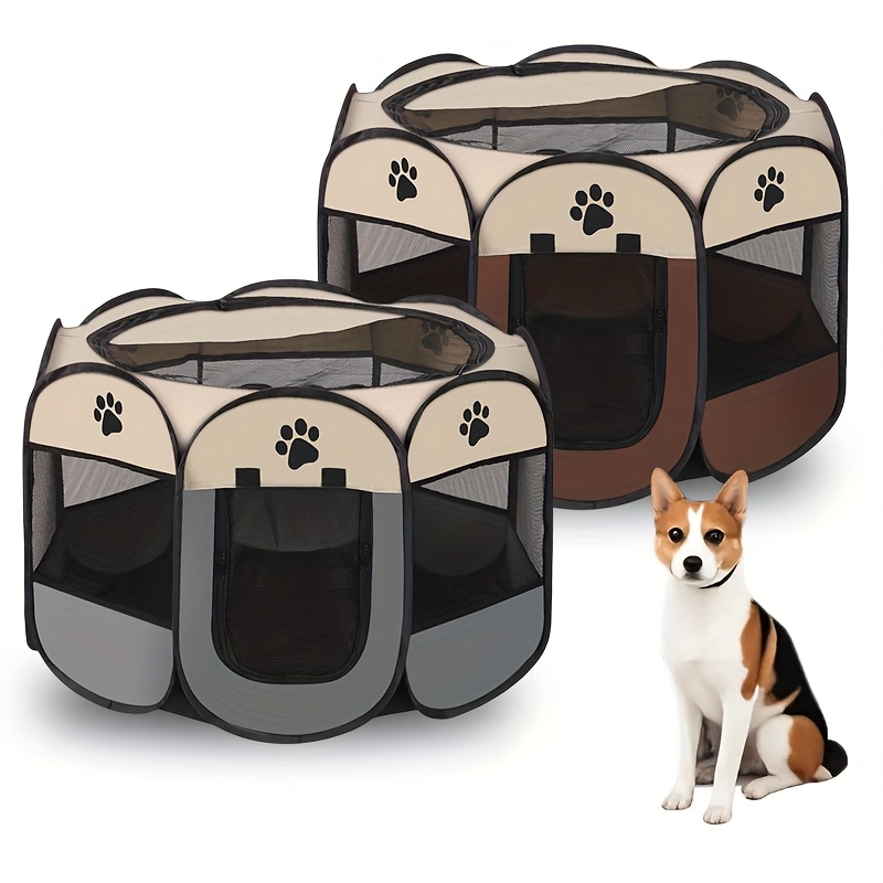 Parque Plegable Para Perros Y Gatos, Octogonal, Impermeable Y Portátil, Ideal Para Viajes Y Uso En Casa