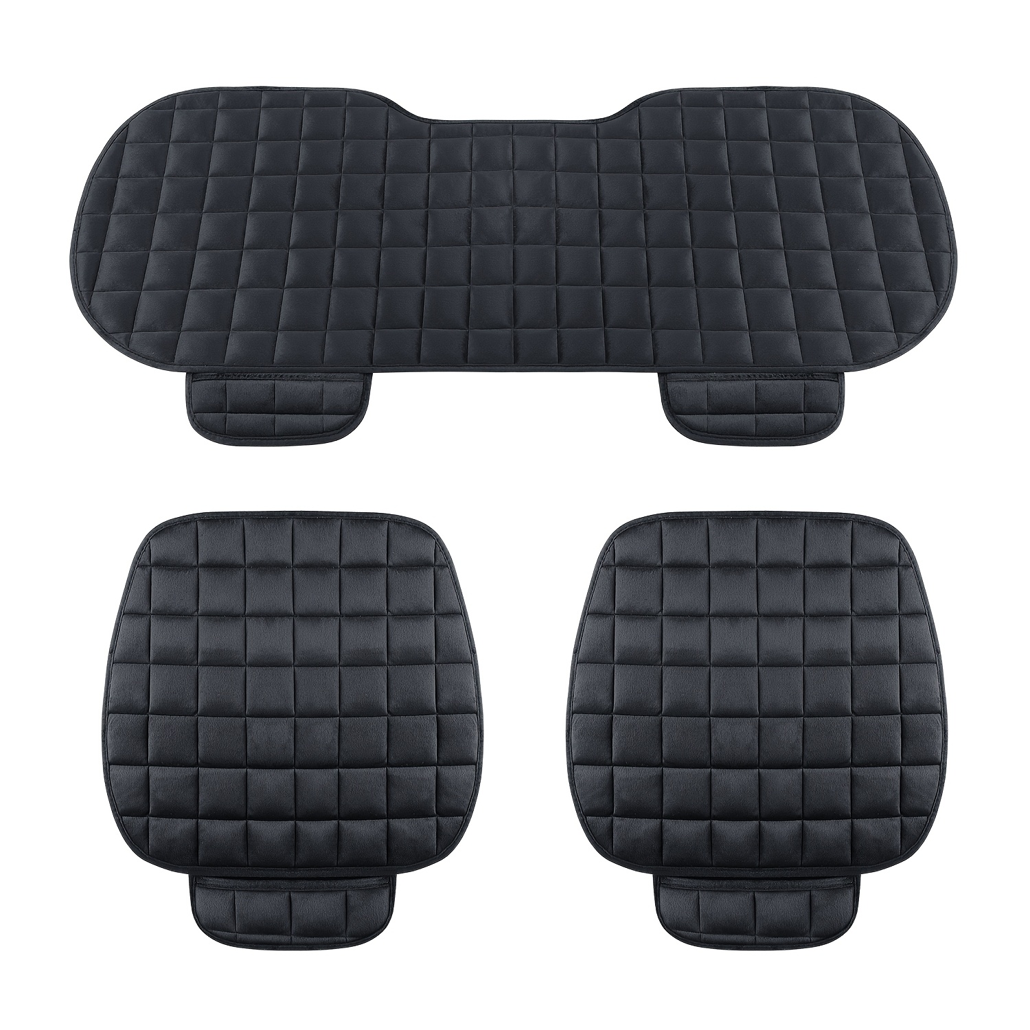 E-shop Winter Plüsch-Autositzkissen-Set - 3-teilig (Fahrersitz/Beifahrersitz + Rücksitz) - Warm, glatt, weich bequem aus Samt. Ideales Geschenk für