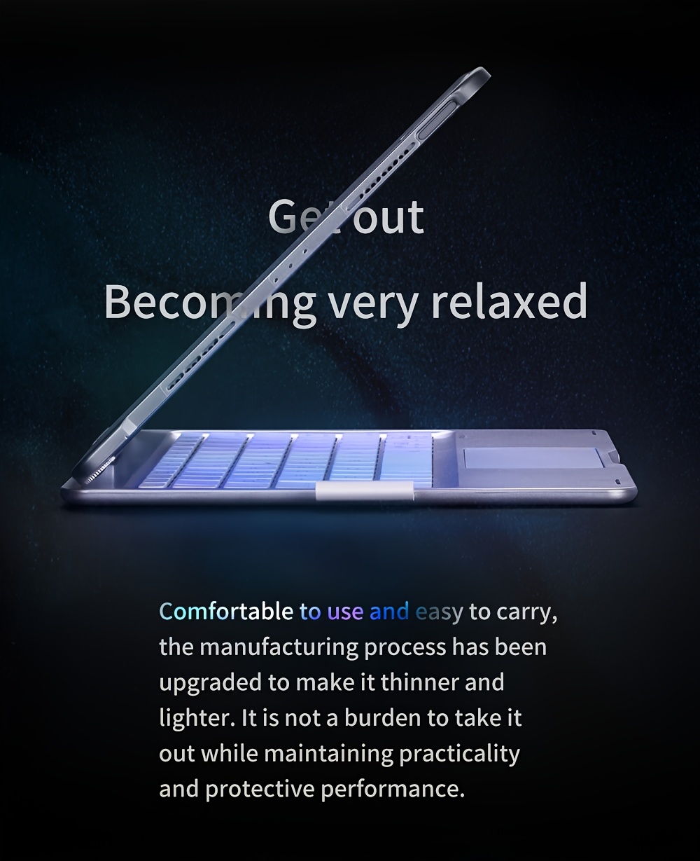 Tablet Case With Keyboard, 360° Rotatable, 7-Color Backlight, Multi-Touch Trackpad, Light, For iPad (10.9", 2022) & iPad 11th (A16, 2025) 8aaf2e41 6705 49be 9982 91827a64b759