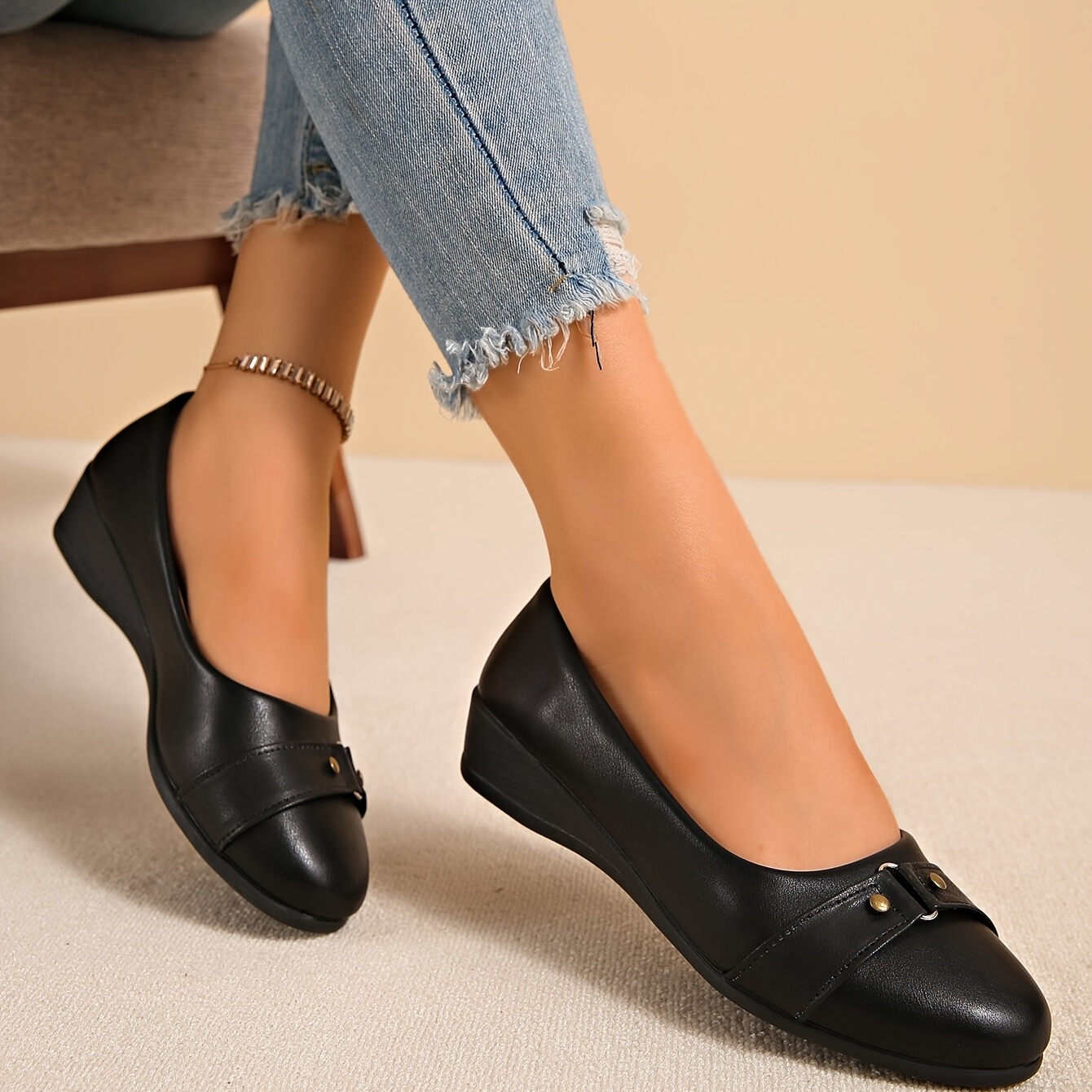 TEMU Clothing, Shoes And Jewelry Additions > Women's Fashion > Women Shoes > Other (women Shoes) 1 Pair Comfortable Women Shoes Wedge Heel Loafers