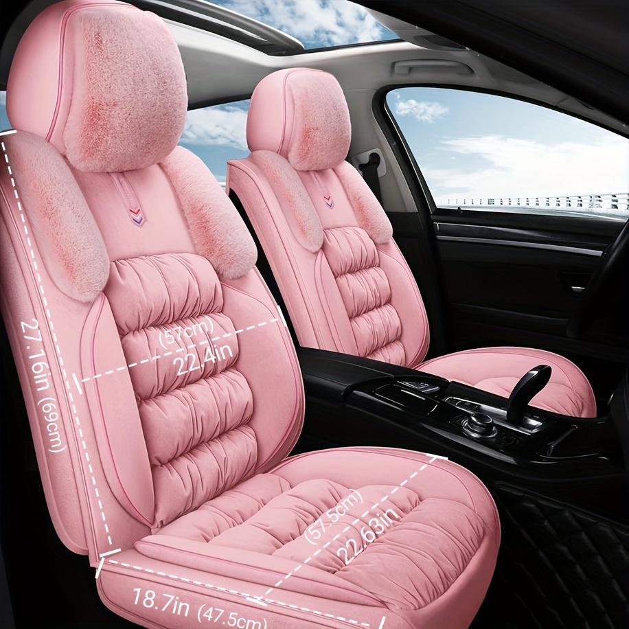 Fuzzy Car Seat rs Front Pair Fluffy Automotive Seat rs for Cars SUV Truck Soft Plush Synthetic Fur Car Seat Cushions Warm Seat