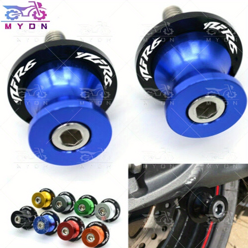 6mm Swingarm Spool Sliders For Yamaha MT-09/FZ09 (2013-2024) - Aluminum Pair, Anodized Finish
