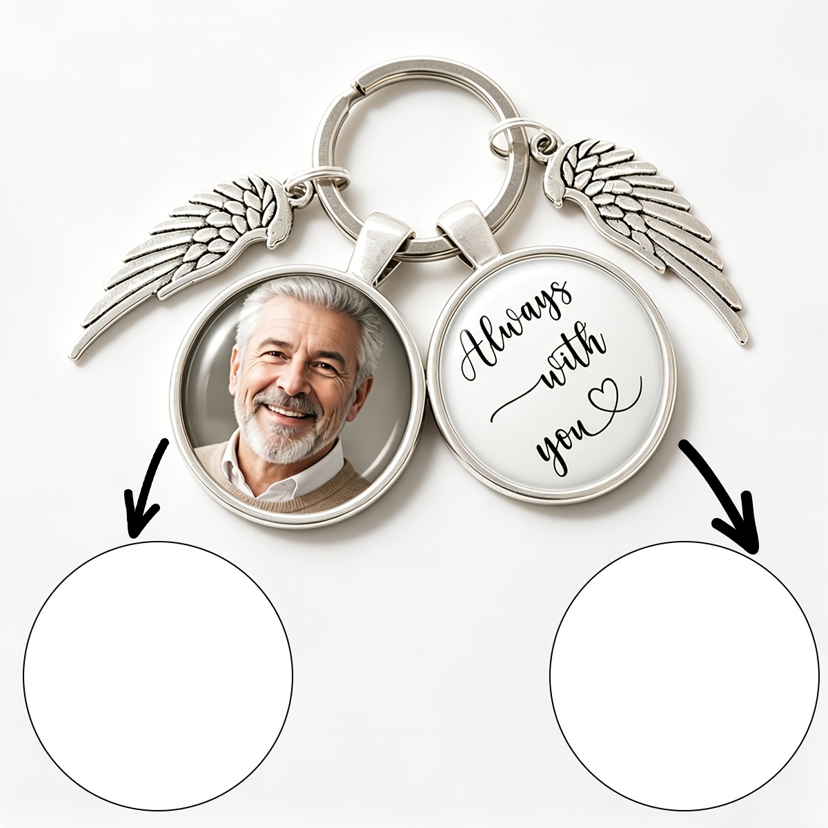 TEMU Customized Commemorative Photo Keychain " " Single-sided Or Double-sided Commemorative Pendant Personalized Keychain - 1 Has Away