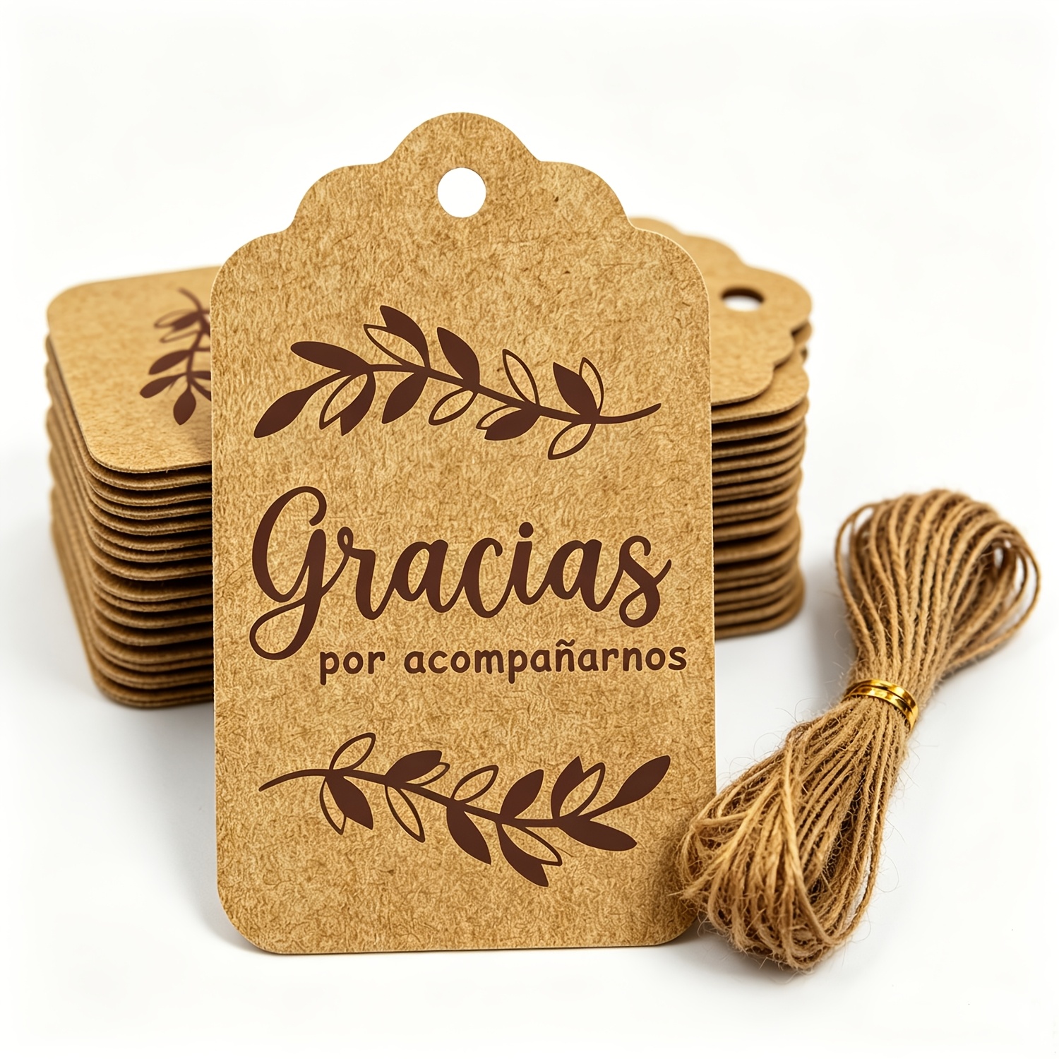 TEMU 48 etiquetas vintage de agradecimiento con hilo de , etiquetas de decoración para empaquetado de recuerdos de boda en español "Gracias Por