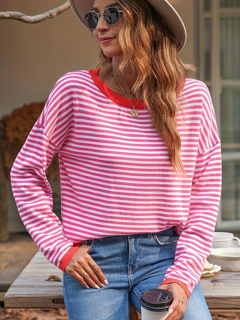 Chunky Pullover Sweater: Rainbow Striped Crop Top, Long Sleeve Loose Knit Pullover Sweater For Womens Autumn Y2K Streetwear Fashion From Powerstore01, $32.17