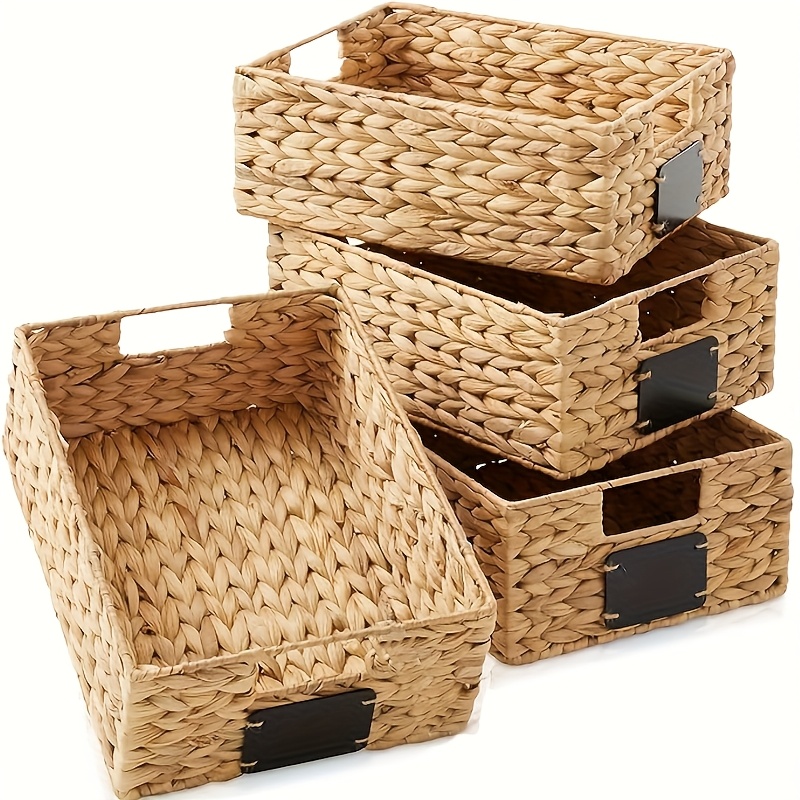 4pcs Wicker Baskets For Organizing, Shelf Baskets