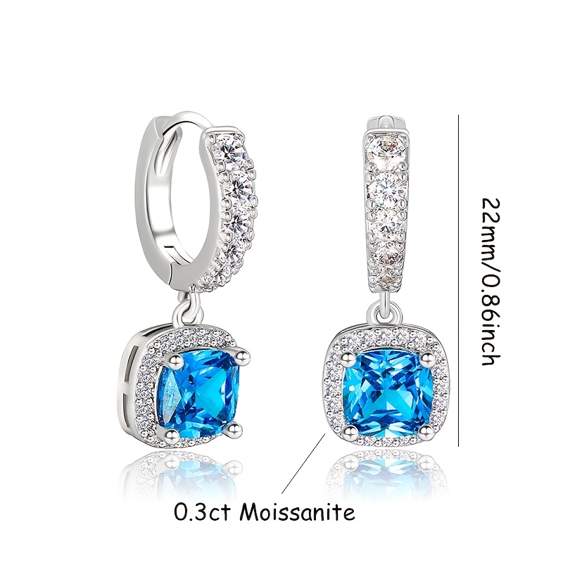 Image of Women's Jewelry 925 Earrings A Pair Of 0.3ct Moissanite Sparkling Earrings Elegant Fashion Charm Gift For Women Hypoallergenic Valentine's Day Gift Mother Daughter Gift With Gift Box
