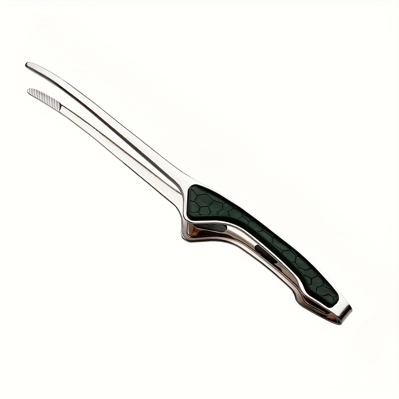 TEMU 1pc Stainless Steel Kitchen Pliers " Stainless Steel Barbecue Pliers With Non-slip Handles, Barbecue Accessories, Cafeteria Service Tools
