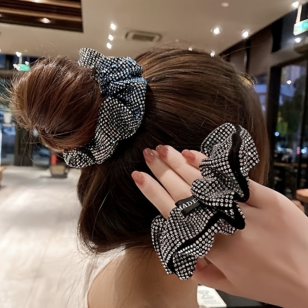 

Rhinestone Large Scrunchie Hair Tie Girls Hair Rope Women's High-end Sense Hair, Rope , Small Fragrant Hair Accessories