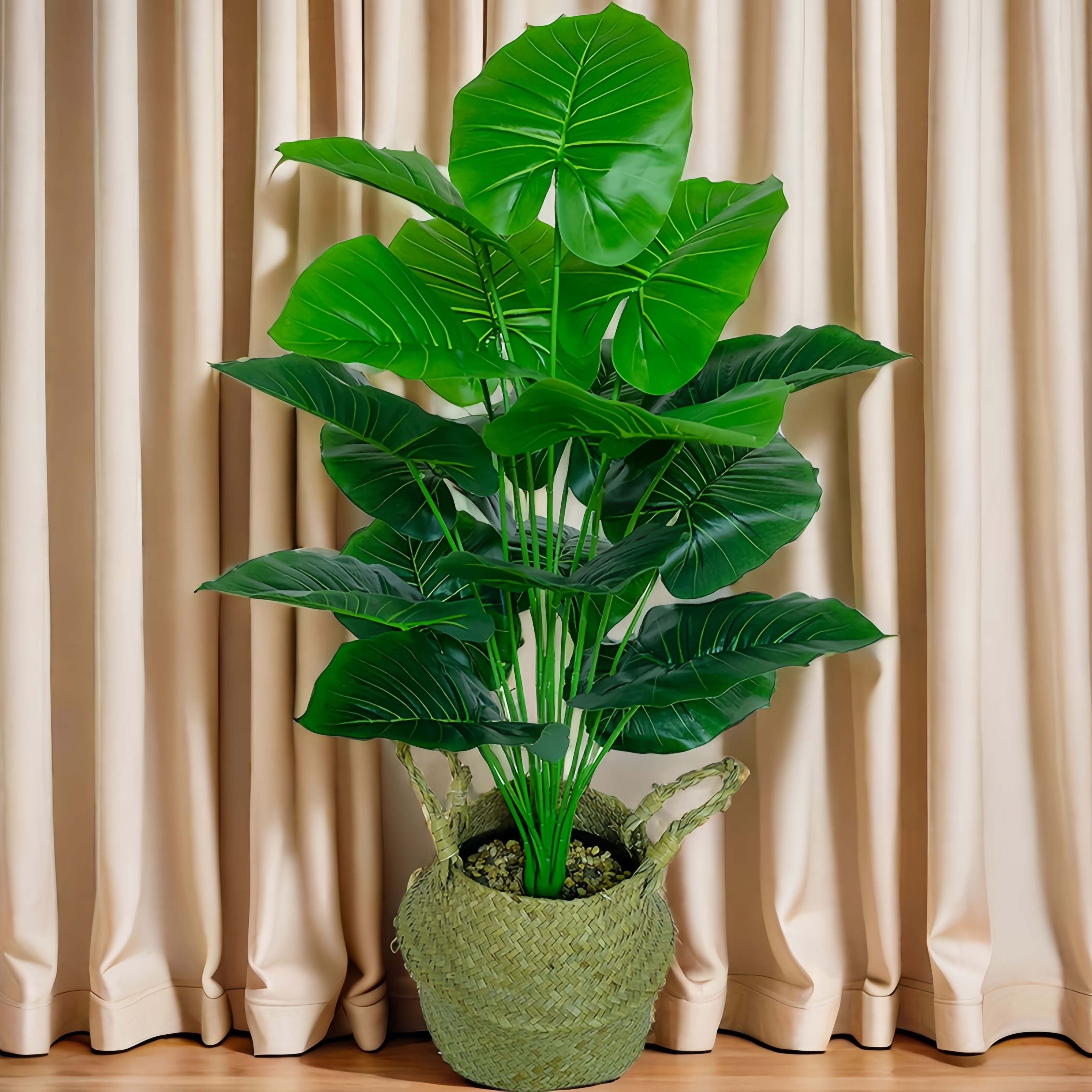 

Elegant 18-leaf Artificial Plant - Indoor/outdoor Decor, Weddings, Hotels & More - Green Plant For All (27.87") - Ideal For Christmas, Halloween &