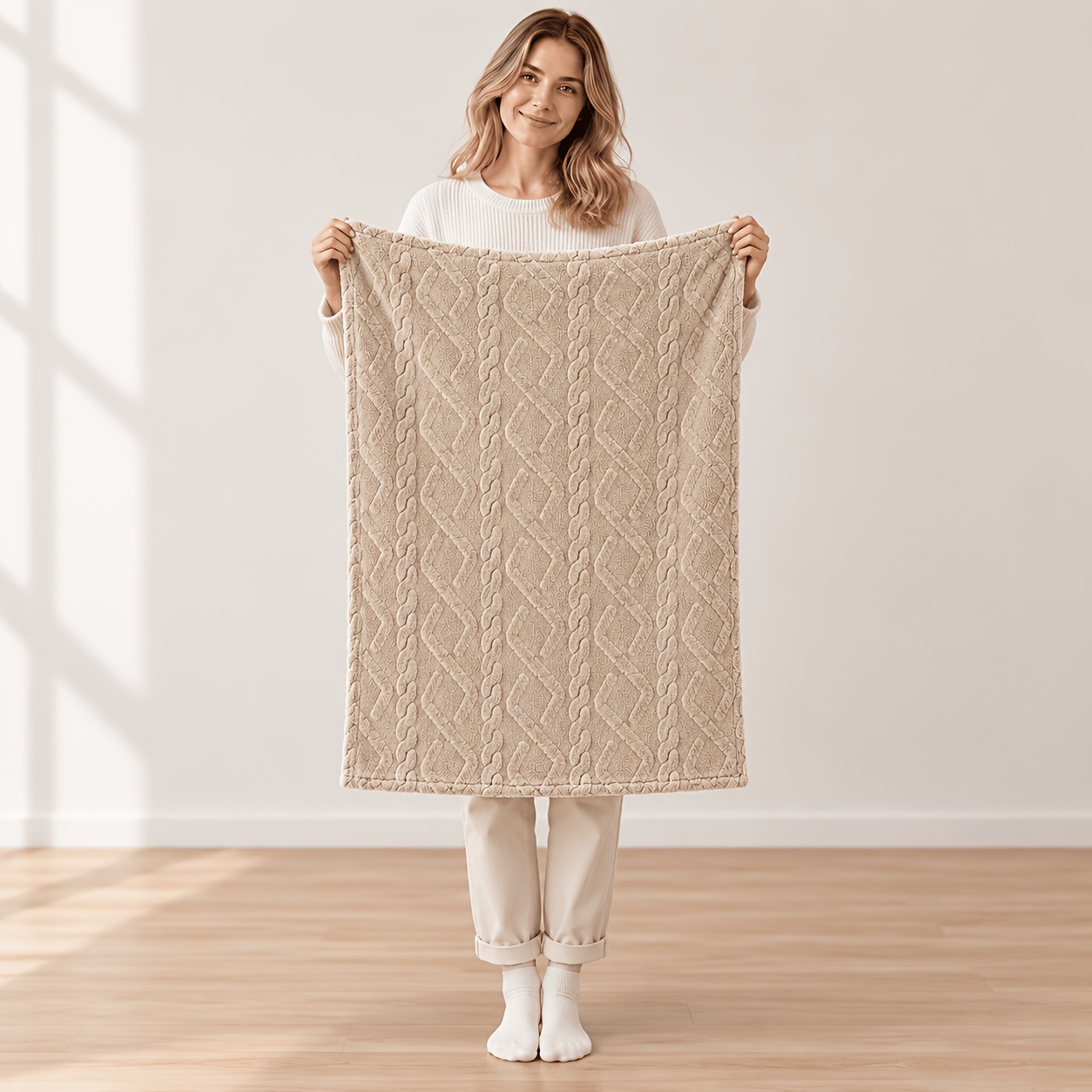 TEMU Sweater Relief Thickened -proof Multifunctional Blanket Spring Summer 1pc Spring And Summer Decor Decor Living Room Sofa Daily Claim Valentine's