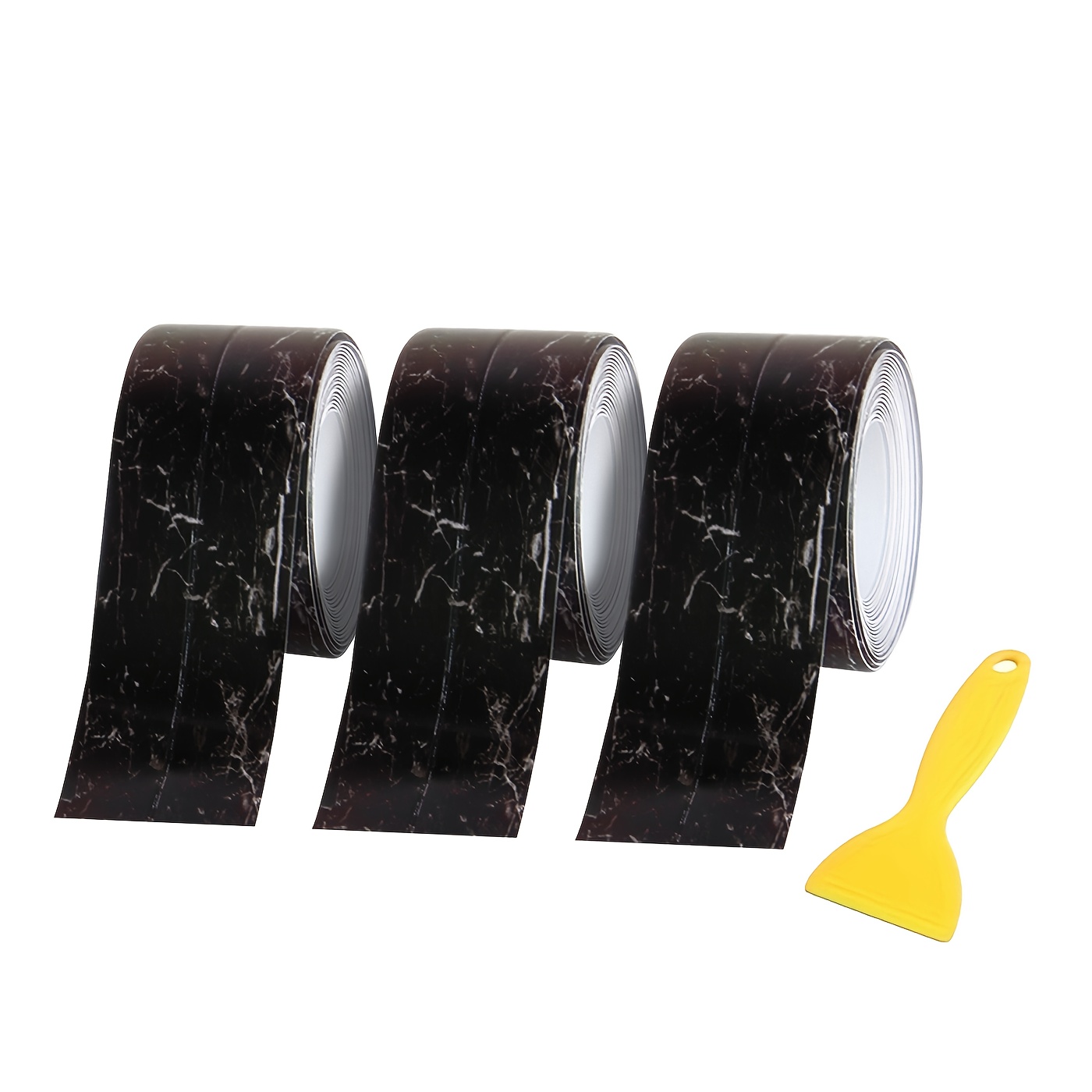 TEMU Self-adhesive Waterproof Kitchen Seam Tape, 3 Rolls/set And Scraper, Sink Self-adhesive Water Barrier, Kitchen And Bathroom Waterproof Tape,