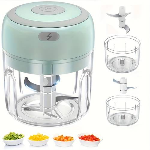 250 garlic chopper mini portable veggie chopper garlic grinder masher onion chopper blender for vegetable wireless food processor for ginger chili fruit meat usb charging rechargeable battery pp material