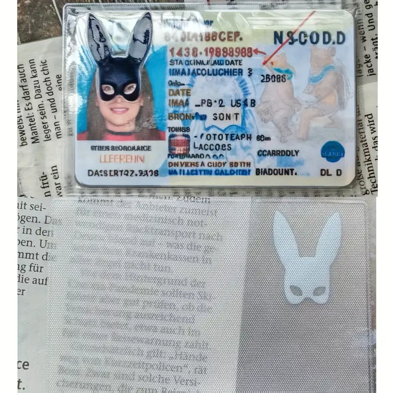 3 6 12pcs bunny mask id card protector set black rabbit face - Temu Qatar 3 6 12pcs bunny mask id card protector set black rabbit face - Temu Qatar
