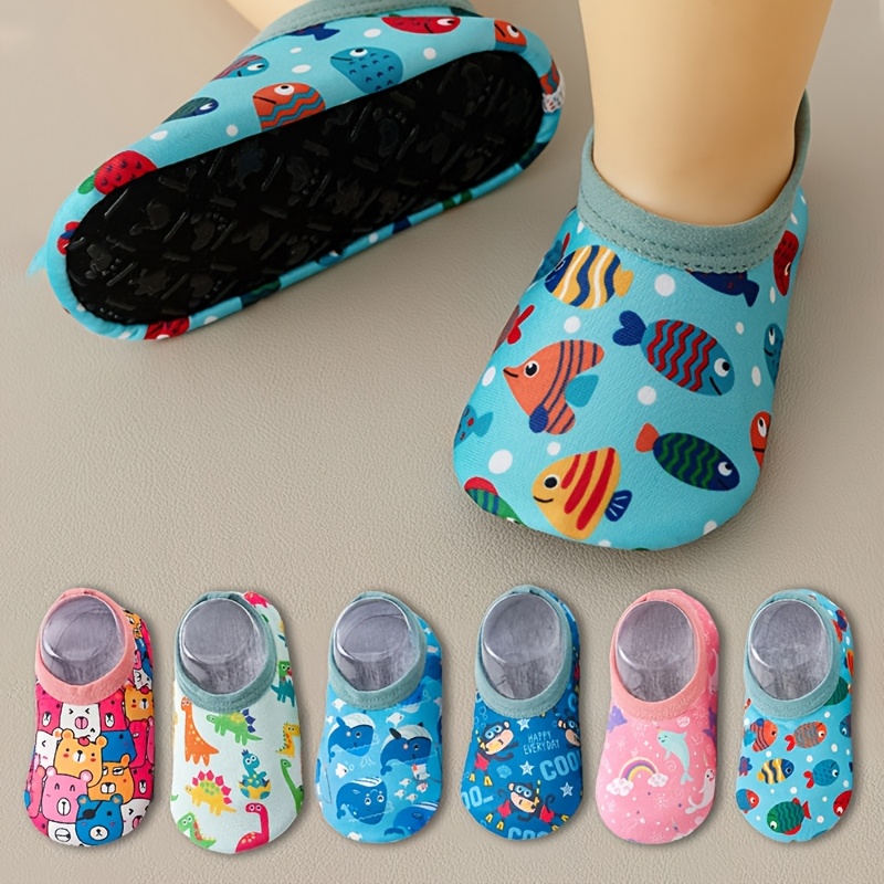 1/2/5 Pairs Baby Anti-Slip Floor Socks, Spring Autumn Summer Soft-Sole Walking Shoe Covers, Cartoon Cool Early Education Indoor Socks for Boys And Girls, Multi-Color