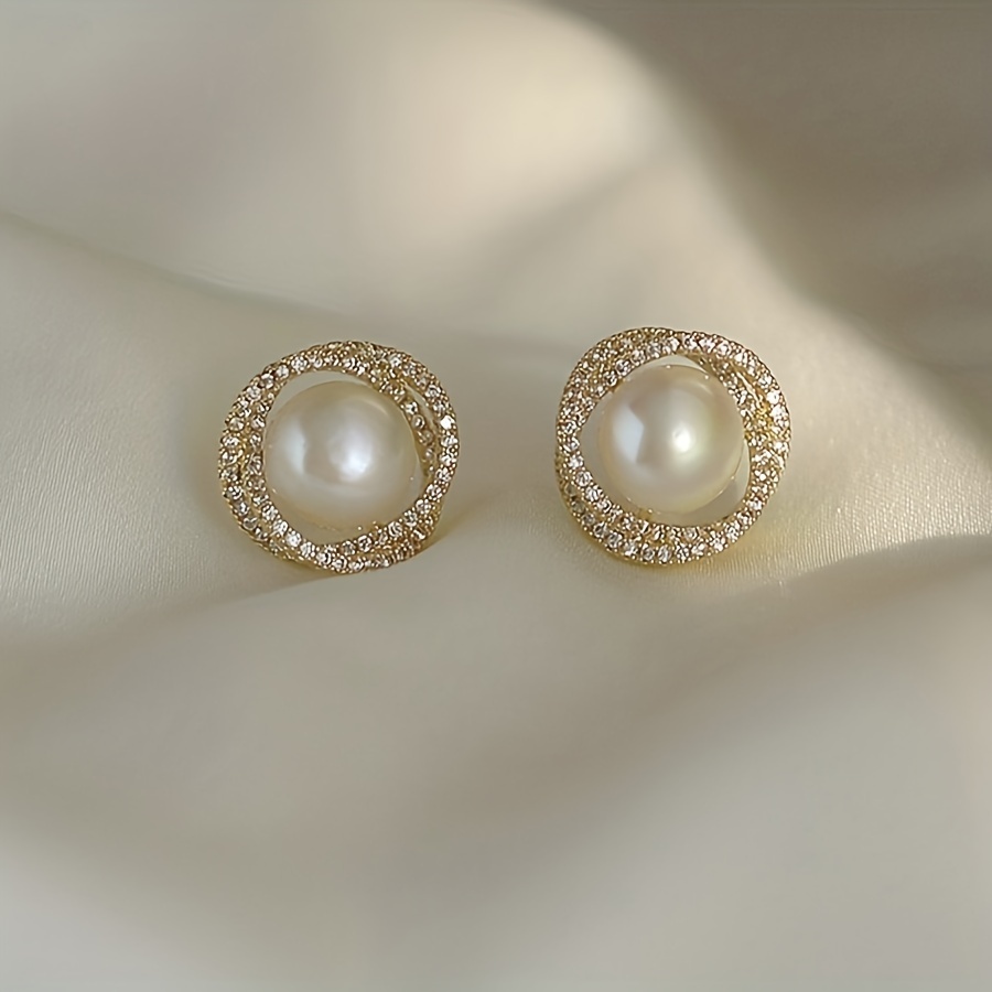 Vintage Rhinestone Stud Earrings Retro Style Jewelry Accessories Women