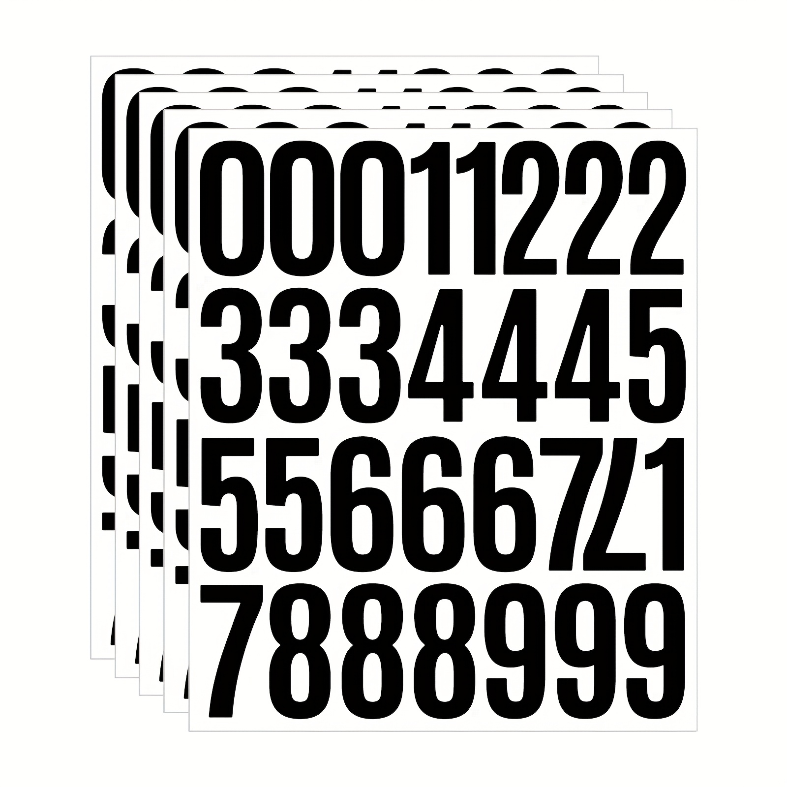 TEMU 250 비닐 번호 스티커 5장, 2인치 자체 접착 번호 스티커 우편함 번호 스티커 문자, 창문, 문, 자동차, 보트, 주소 번호