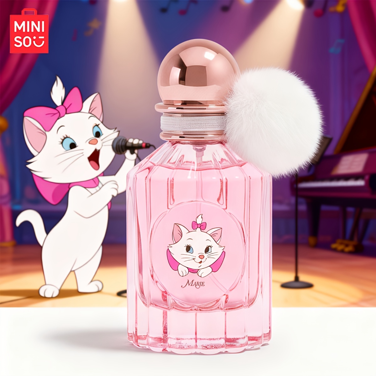 Image of 1.7 Fl Oz Miniso Marie Eau De Parfum For Women | Sweet Floral & Fruit Scent With Cute Pom Pom - Featuring Marie , Marie, Marie - Perfect Valentine's Day Gift