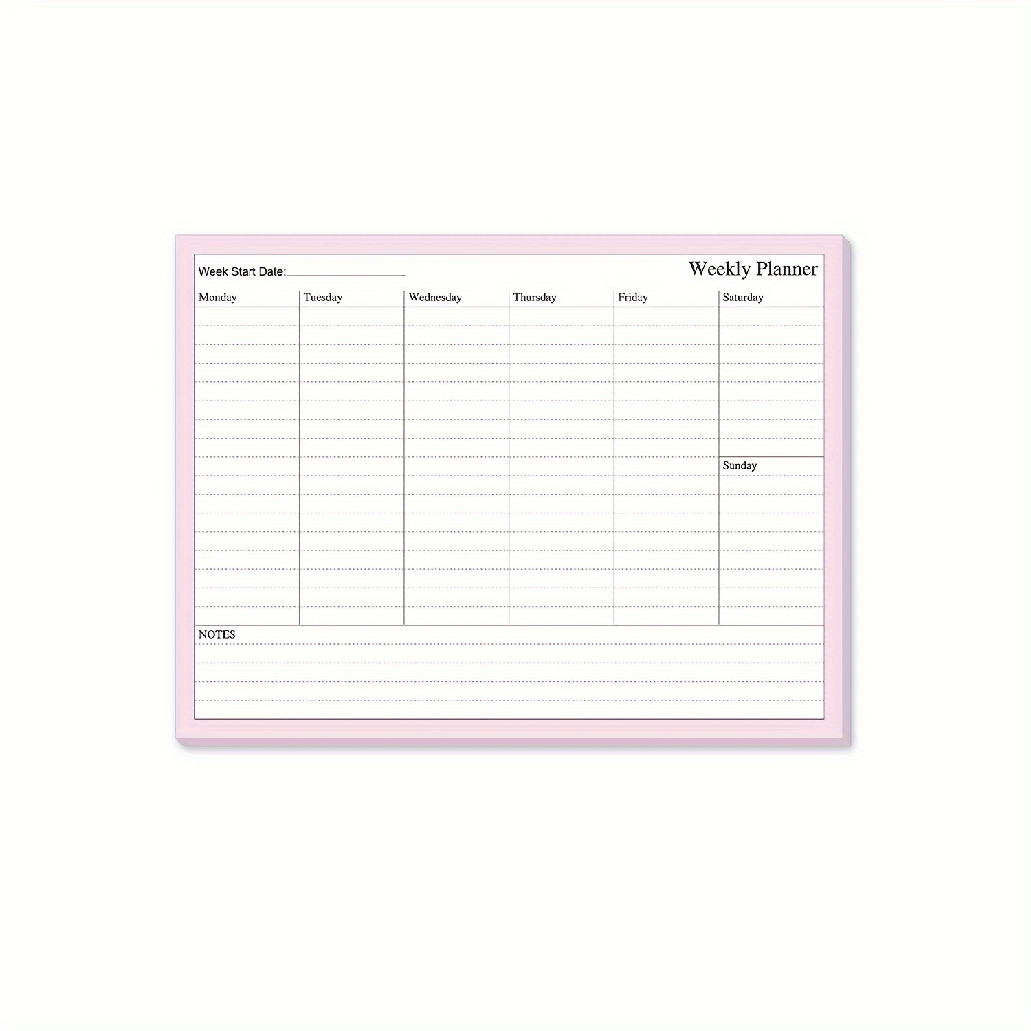 1 A 4 Material Weekly Planner Plastic Book, Easy To Tear, Students And Young Teachers Adult Planner Notebook