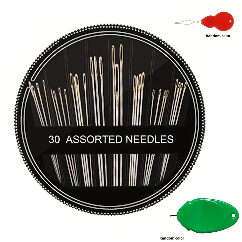TEMU Agujas de coser a de acero inoxidable prémium 30/60 para uso doméstico, herramientas de costura a , agujas de bordar, 2 hilos en cualquier color
