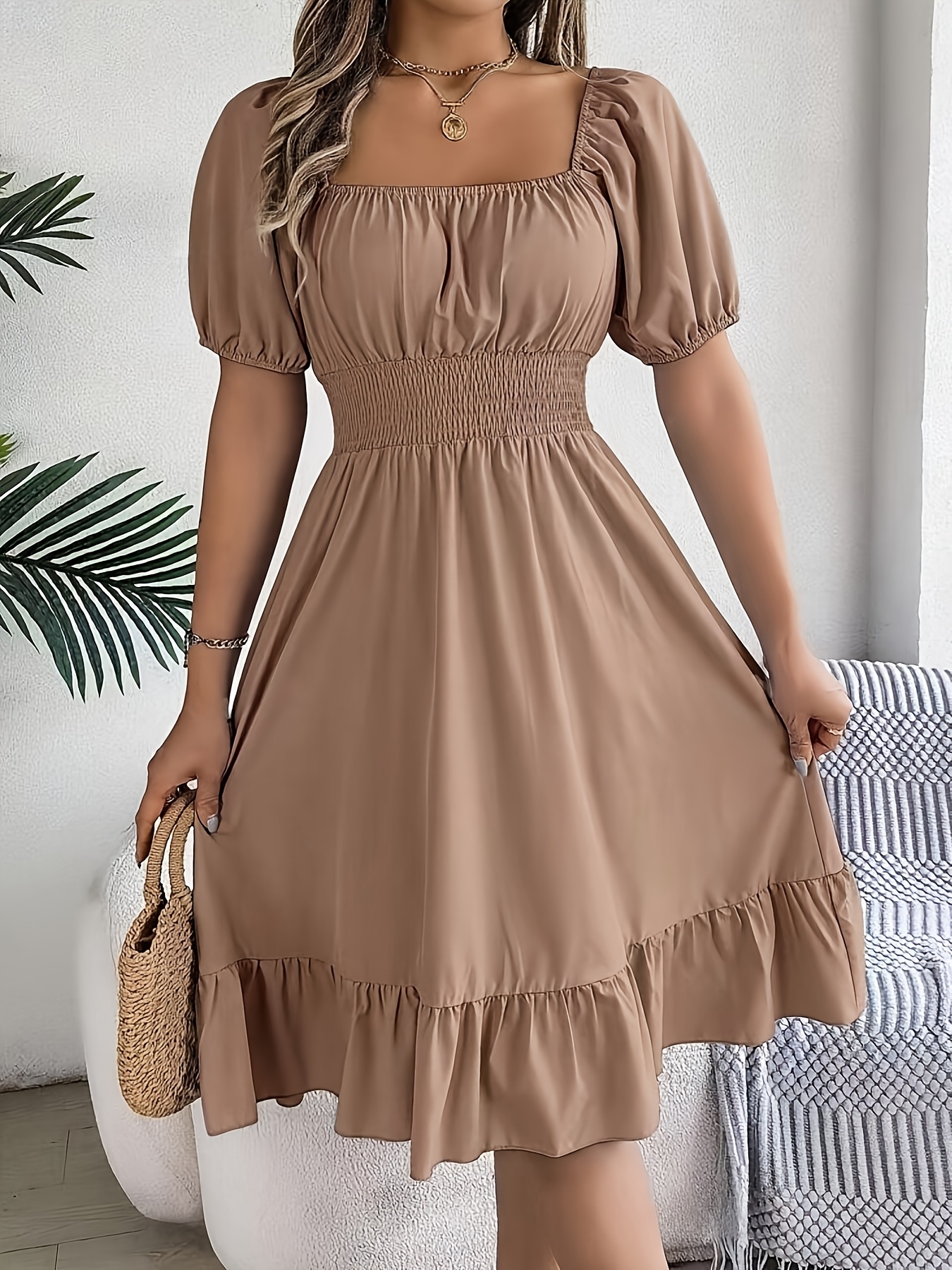 knee length dresses for women party wear Pink Satin Spaghetti Strap Knee Length A-line Simple Party Dresses, CH0105