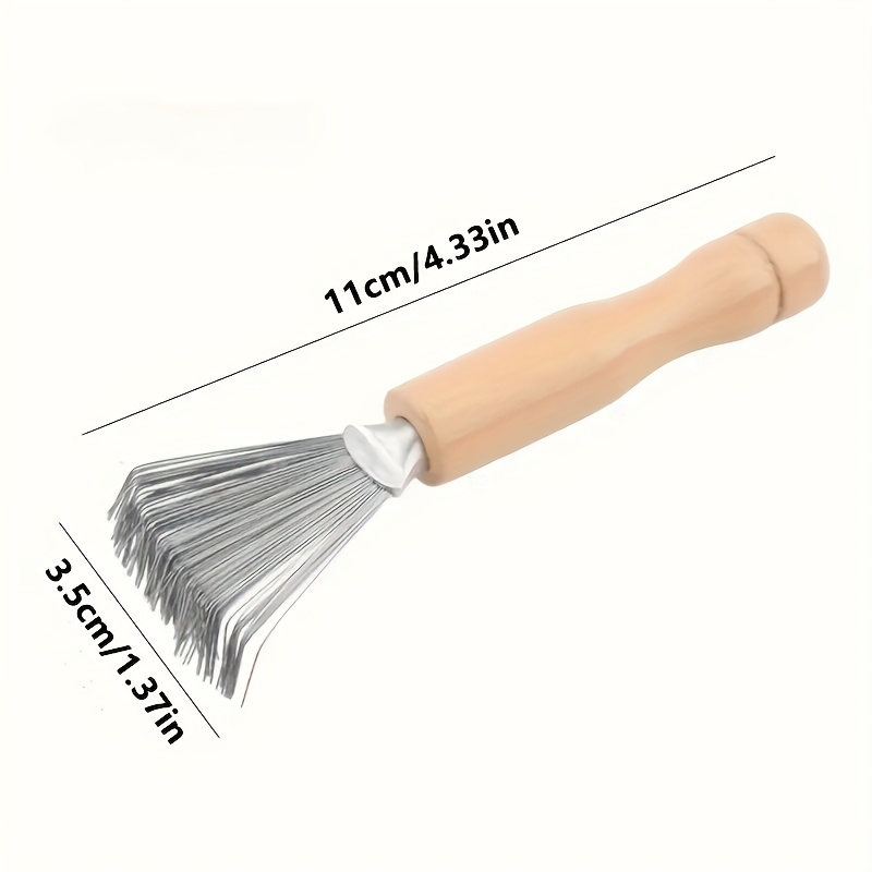 

1/3/5pcs Brosse de Nettoyage à avec Manche en Bois, Brosse à Cheveux Portable pour Enlever les Cheveux Cassés