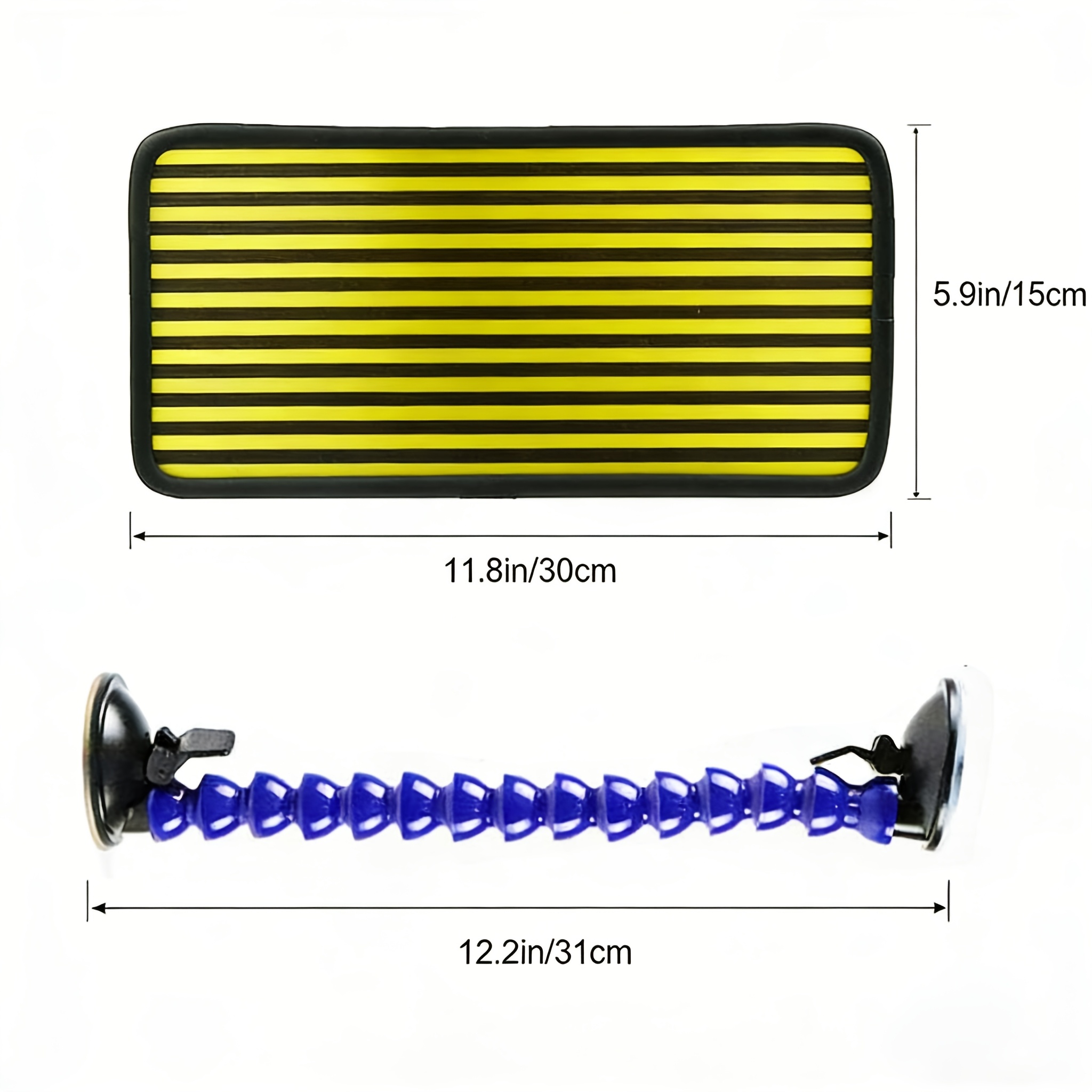 TEMU Paintless Dent Repair Light Reflective Panel, High-contrast Dent Detection Striped Panel With Flexible Gooseneck Suction Cup Bracket, Suitable