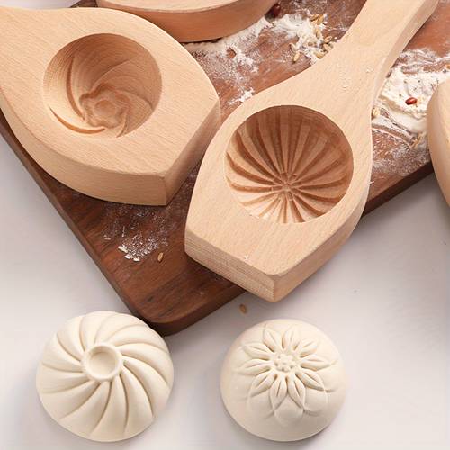 1pc, Wooden Bun Mold, Chinese Baozi Pastry Maker, Baking Tools, Home Kitchen Accessories 