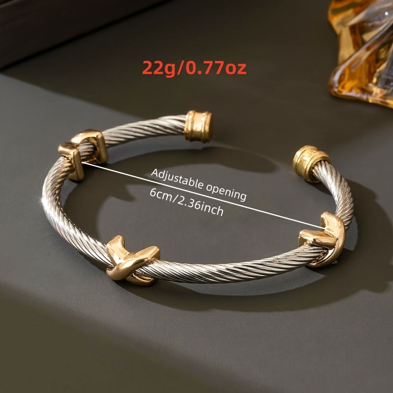 Adjustable Stainless Steel Cross Bracelet