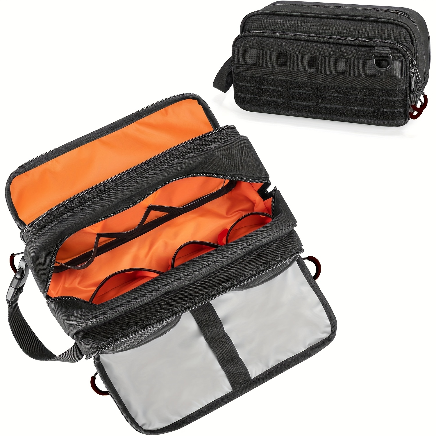 E-shop Herren Taktische Reise-Kosmetiktasche - Dopp Kit Rasierorganizer mit Reißverschluss, Kompakt & Geräumig, Leere Pflegetasche für Reisen, Camping,