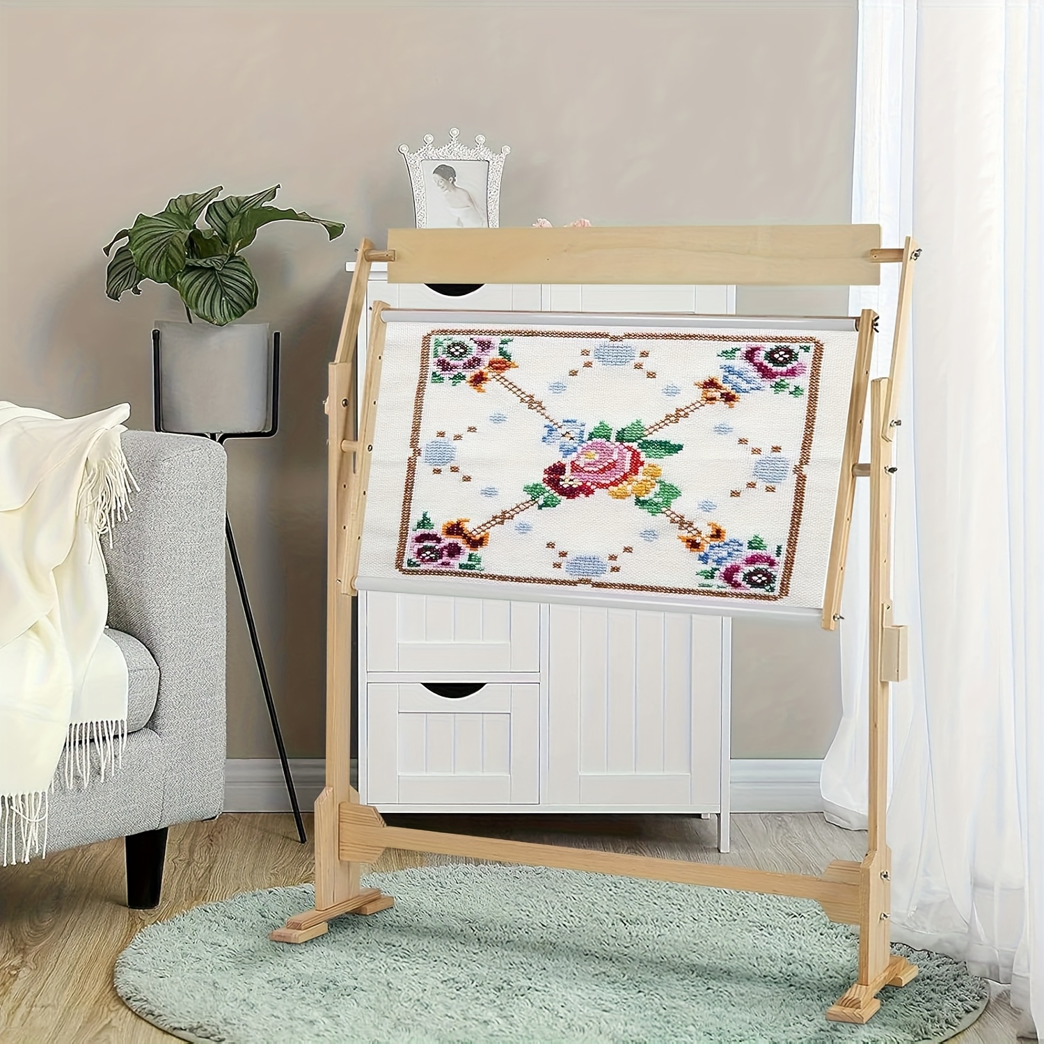 large crafting table with storage drawers - heavy-duty sewing, quilting, knitting, scrapbooking table - sturdy wooden legs, space-saving design for home office, classroom,   - ideal for beginners & professional artists, classroom  , elegant wooden frame, durable wood construction,  , functional  ,   wood, artist workstation, craft enthusiasts 0