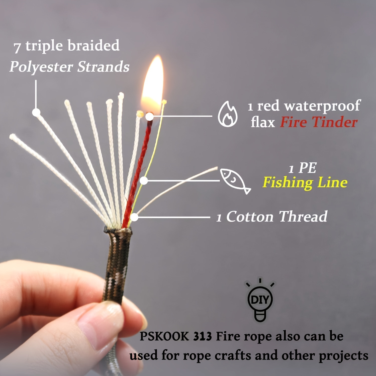 100ft 31m 10 Core Polyester Ropes For Camping Fishing And Outdoor