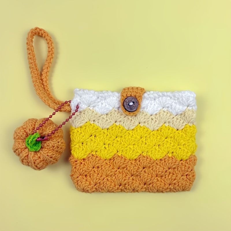 adorable crochet coin purse cute charms peach pumpkin Temu Ghana