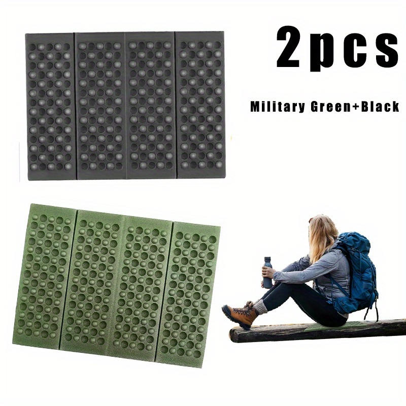 TEMU 2pcs Ergonomically Designed Durable Thick 4-fold Folding Seat Cushion, Outdoor Camping Seat Cushion, Portable Seat Pad, Suitable For Outdoor