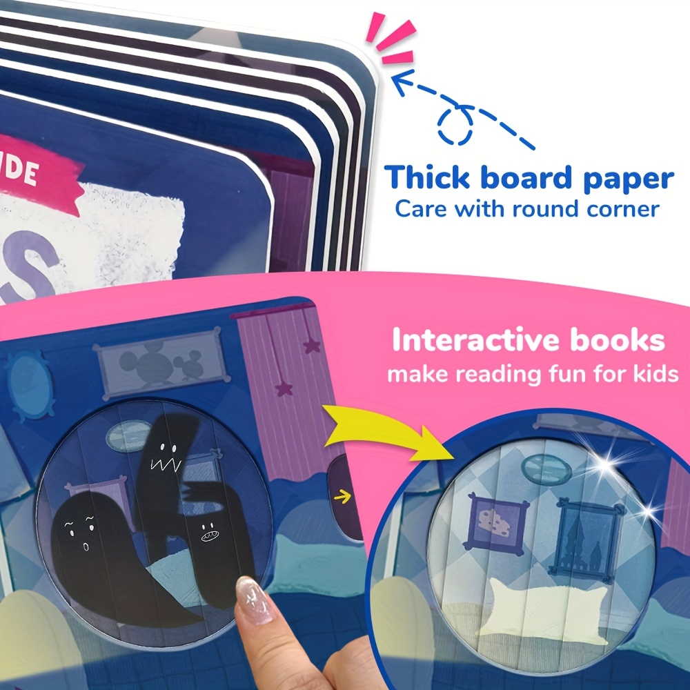 Mouse's Fear of the Dark, Push-pull books, busy book, Parent-Child Learning Activity Book -Overcoming fear and cultivating courage in preschool children, Independent Operation Skills Fun Mechanical Design for Hands-On Ability Training, Playful Illustration, Durable Board Book, Engaging Illustrations, Sturdy Construction, Top Gift: Christmas & Birthday Present