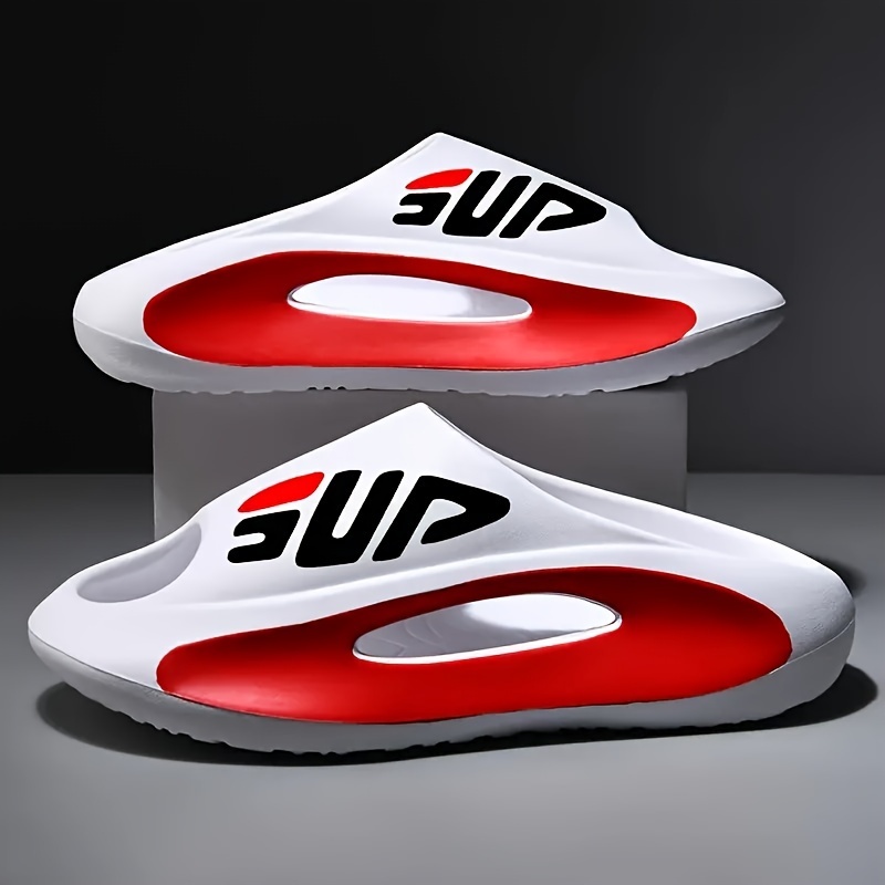 TEMU Fashion Slides Letter Print - Casual, , - Toe For Indoor/ Use, For & , 5.5