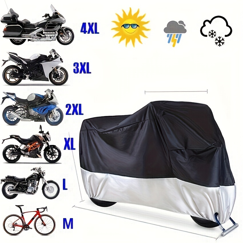 

1pc Motorcycle Cover Coated With Silvery Cloth Sunscreen Rain Dust