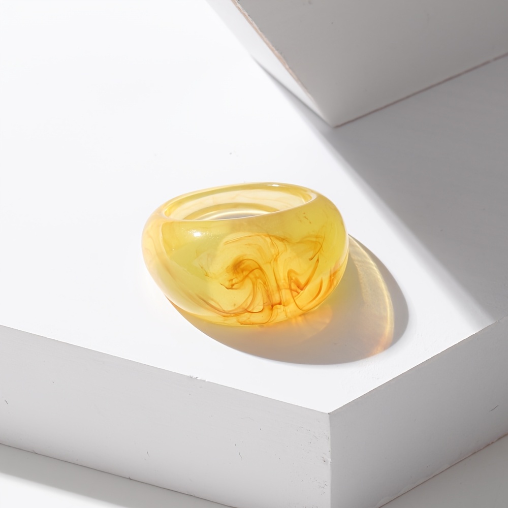 3/5/7/9 Simple Candy-Colored Acrylic Stackable Rings Set
