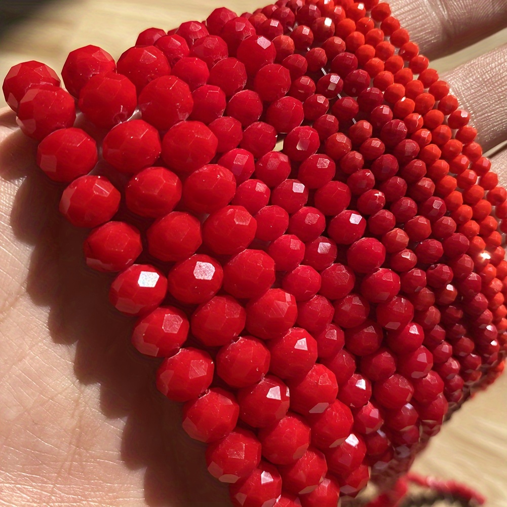 

Vibrant Red Glass Beads In 3mm, 4mm, 6mm, And 8mm Sizes - Perfect For Jewelry Making And Diy Crafts