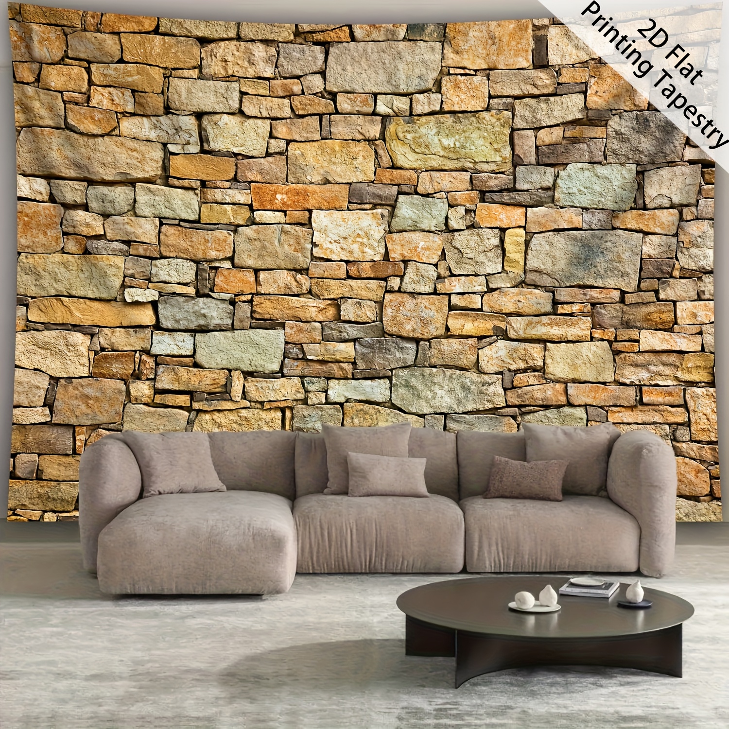 TEMU 2D Plat - [2D Plat Printen] 1 stuks - Ultra Groot Formaat - Muur Landschap - HD Digitaal Printen Groot Tapijt - Polyester - Huisdecoratie - met