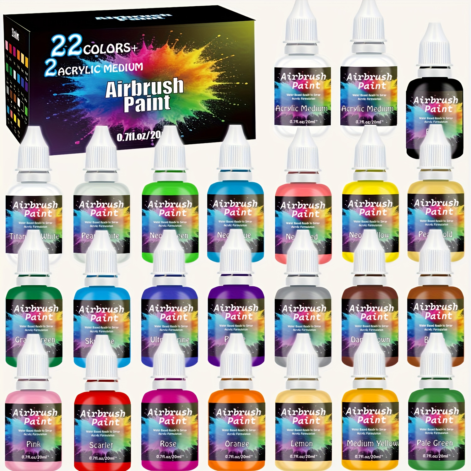 Acrylic Airbrush Paint Sets In Multiple Combinations