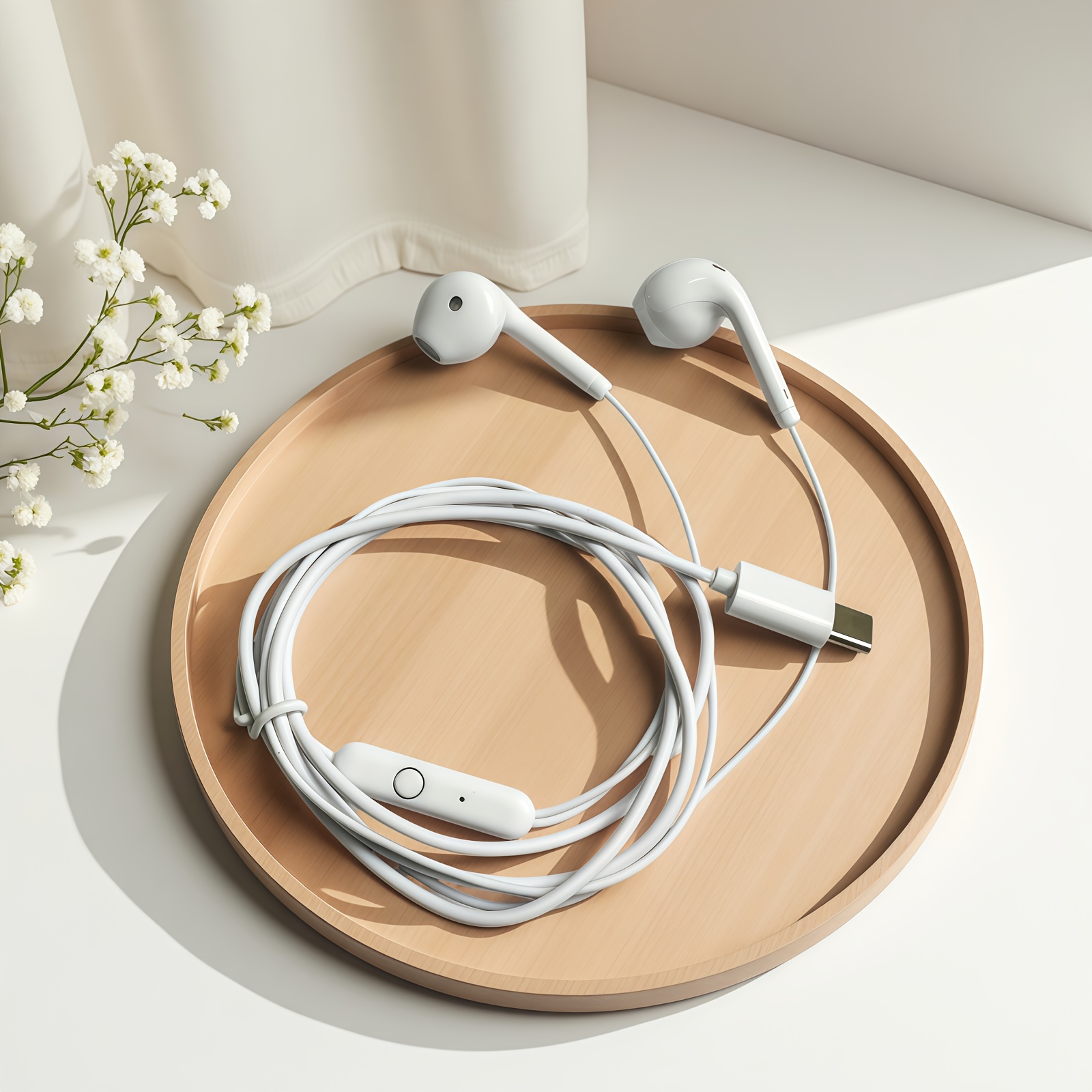 wired headset built in microphone high definition call mobile phone headset music headset type c earphones student headset durable round cable compatible with   smartphones laptops computers ipad and other   mobile phones