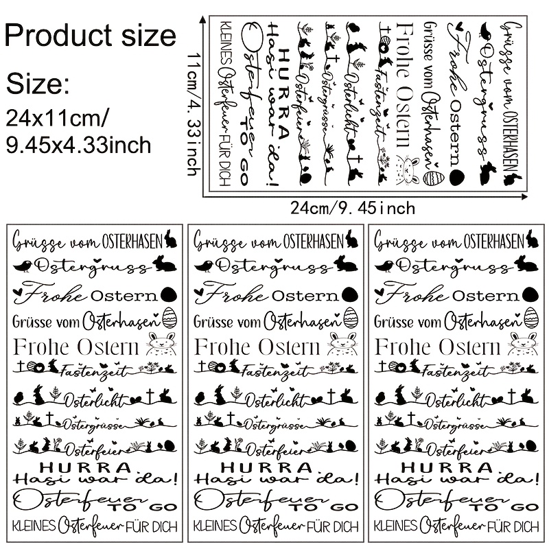 Image of 4pcs Of German Easter Uv Dtf Transfer Paper - Suitable For Mugs, 16oz Glass Cups, Notebooks, Computers, Tables, Chairs, Etc., For , High Uv Dtf Transfer (cups Not Included, Only Transfer Paper For )