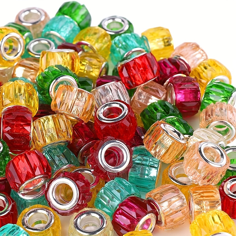 

50pcs 14mm Wheel Shape Resin Large Hole Colorful Spacer Beads For Jewelry Making Diy Handmade Necklace Bracelet Earrings Beaded Accessories